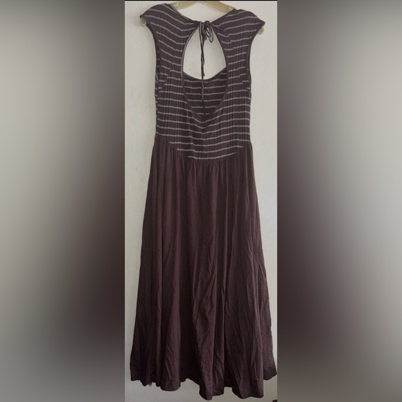 Free People Alana Brown White Open-Back Striped - Picture 1 of 8